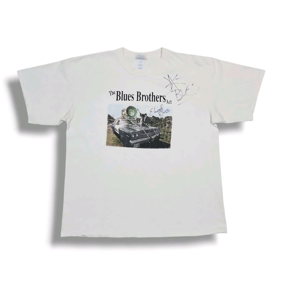 Vintage The Blues Brothers Act White Signed Gildan T-Shirt Men's‎ XL